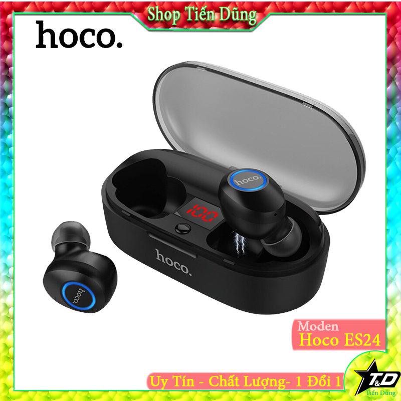 Tai nghe hoco es24 bluetooth v5.0 kiêm đốc sạc 800mah