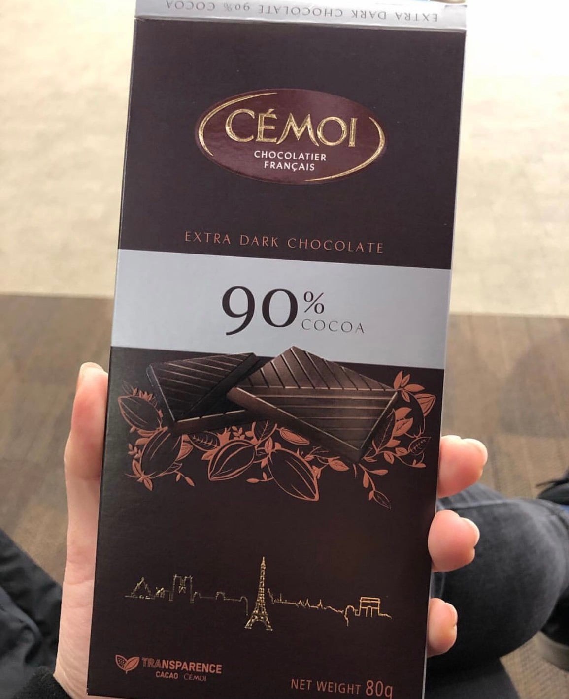 Socola đen 90% cacao dạng thanh ngon hảo hạng nhập khẩu chính hãng Cémoi 80g