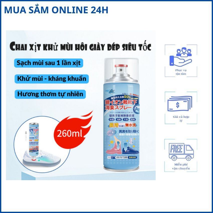 Lọ xịt hôi giày, xịt tủ giày, khủ mùi hôi giày, chống hôi chân, mùi thơm dễ chịu