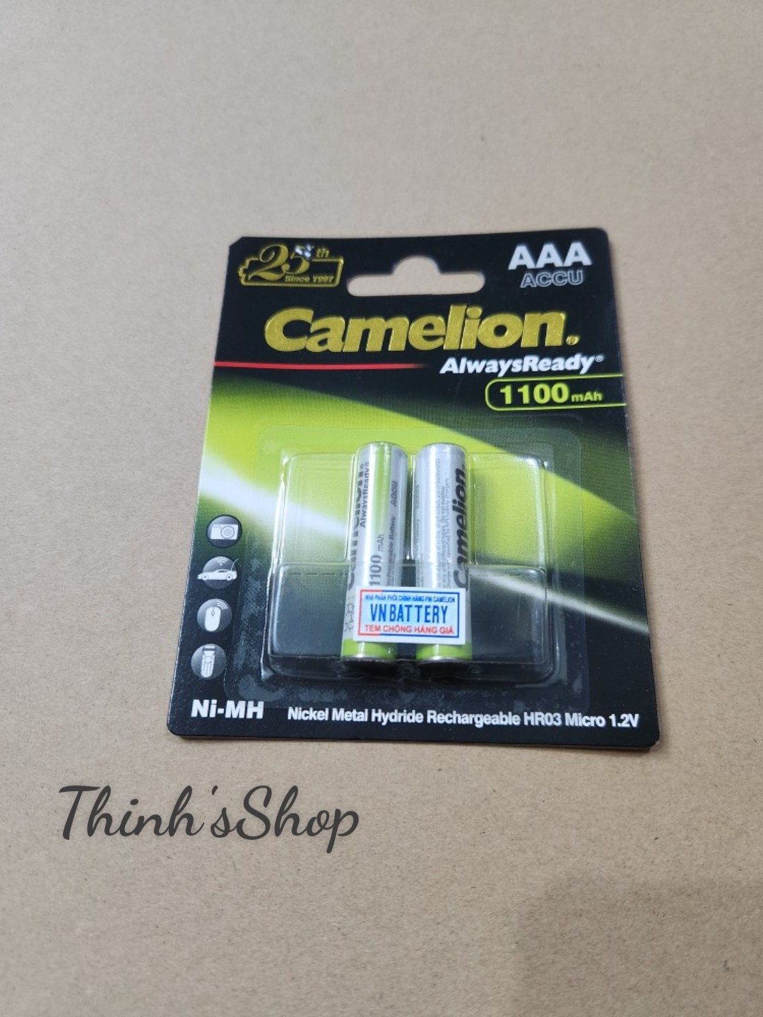 Hàng mẫu mới - vỉ 2 pin sạc camelion 1100 mah 1.2v aaa hàng chính hãng