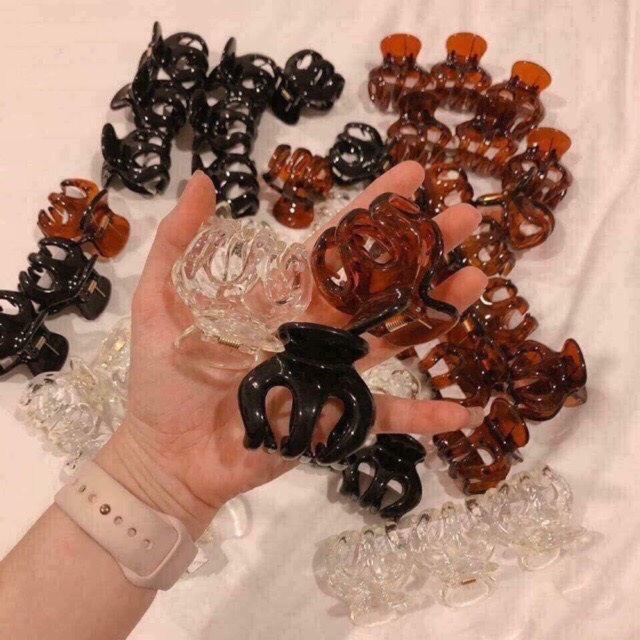 Set 3 kẹp càng cua Thái Lan, cặp kẹp càng cua 3 răng, cặp tóc nữ càng cua chống gẫy, chất liệu nhựa, dễ dàng sử dụng