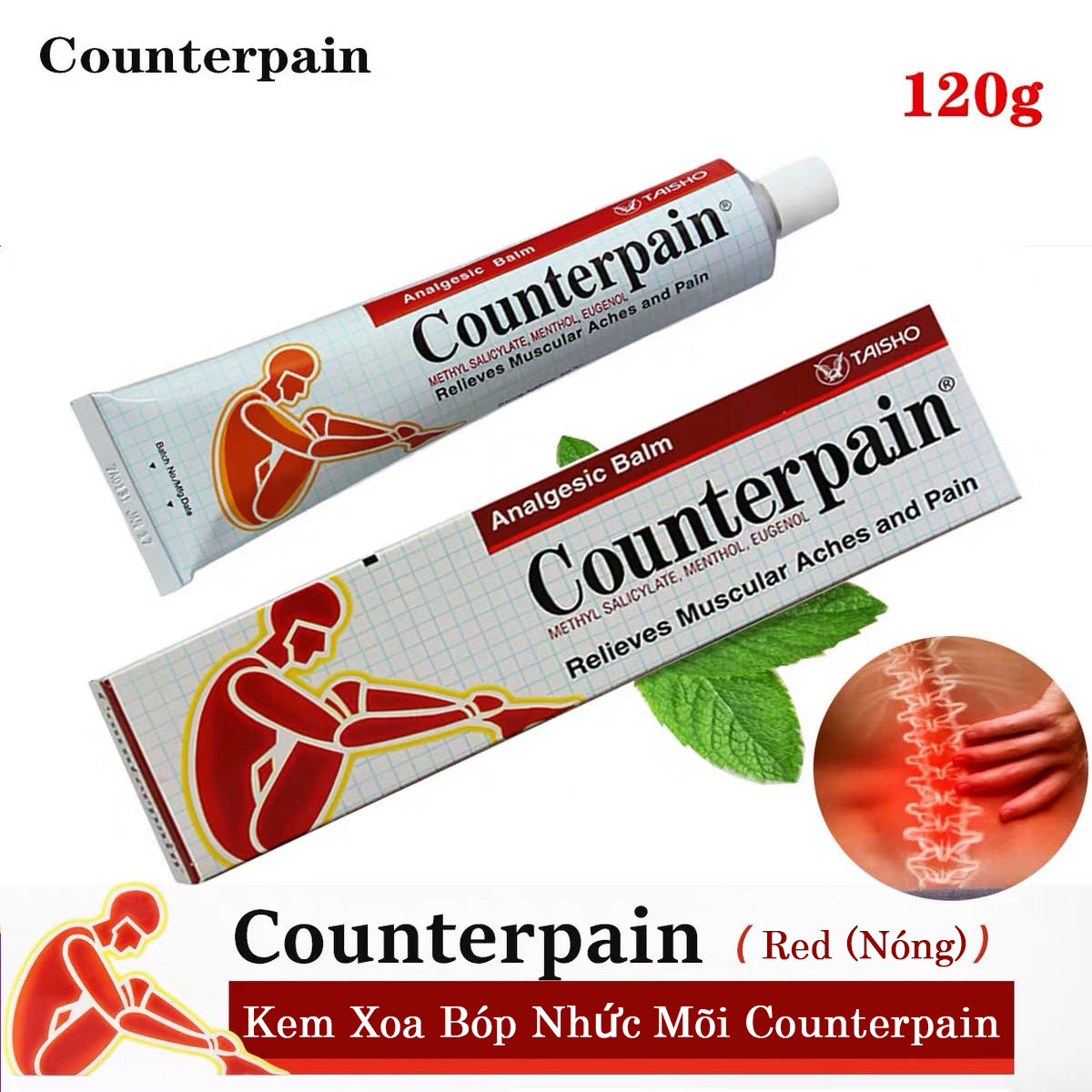 Cao xoa bóp Counterpain Thái Lan 120gr 100% ủy quyền chính hãng