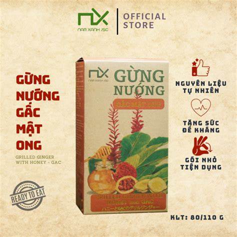 GỪNG NƯỚNG GẤC MẬT ONG GRILLED GINGER WITH HONEY AND GAC NAM XANH JSC 80G