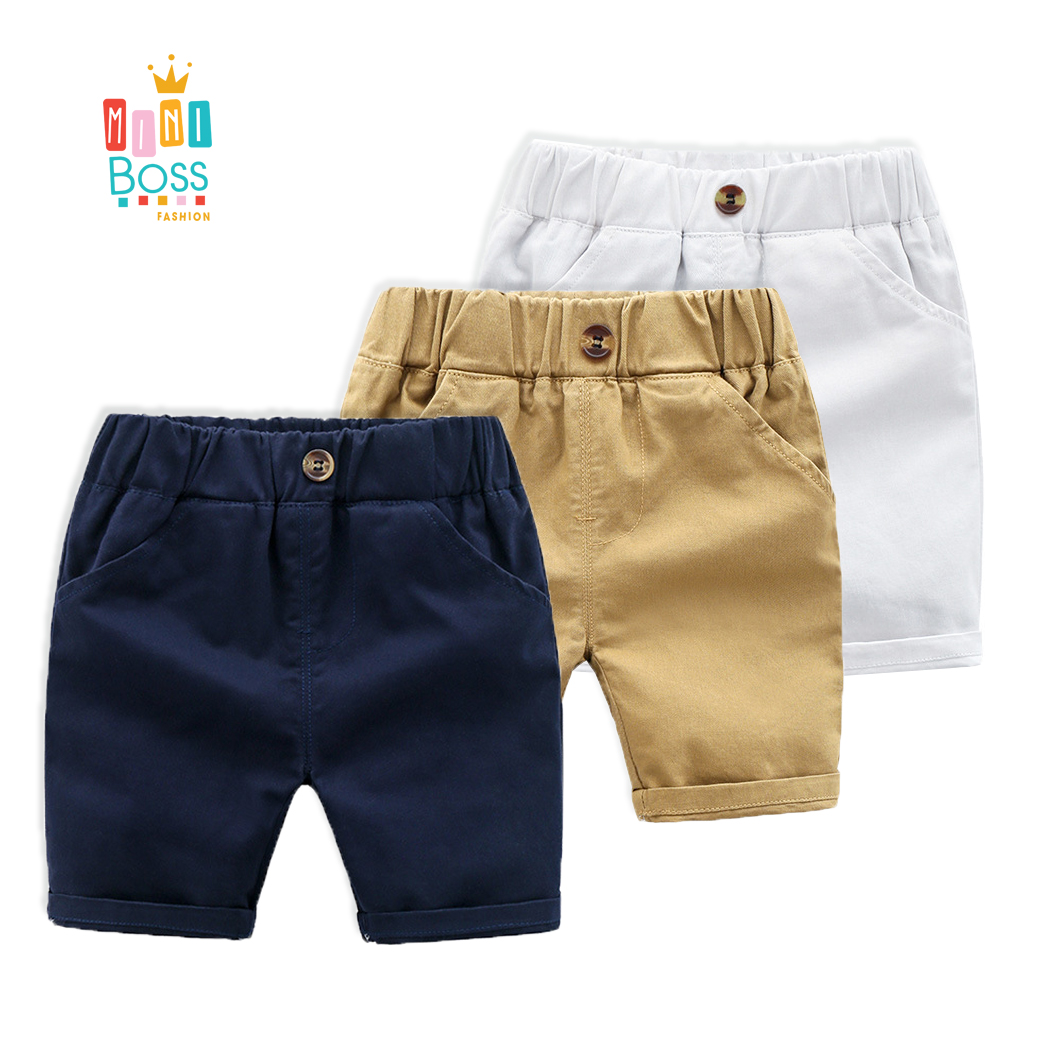 Quần short kaki cho bé 10-23kg Quảng Châu | Quần sooc đùi cho bé trai mềm Quần áo trẻ em MiniBoss