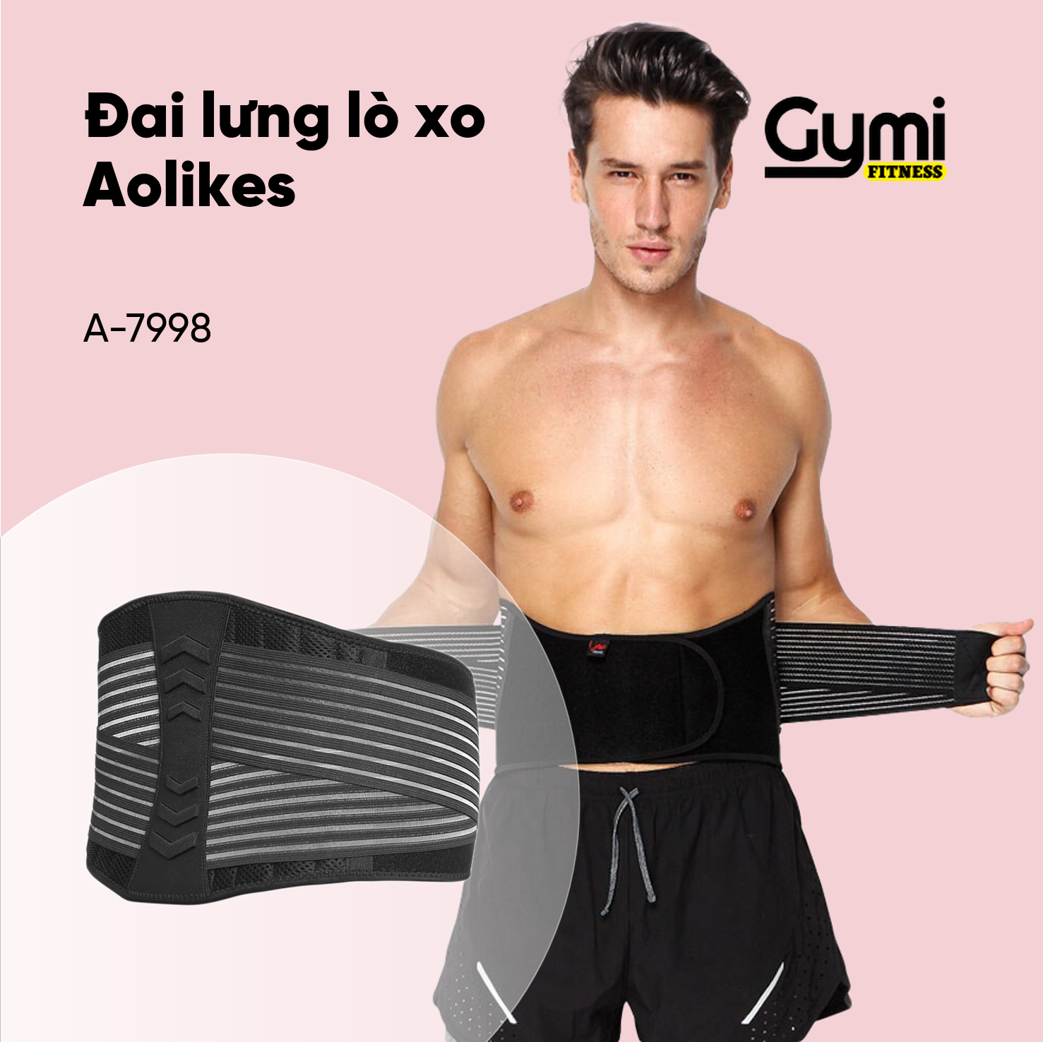 Đai lưng tập gym có lò xo hỗ trợ aolikes al-7998