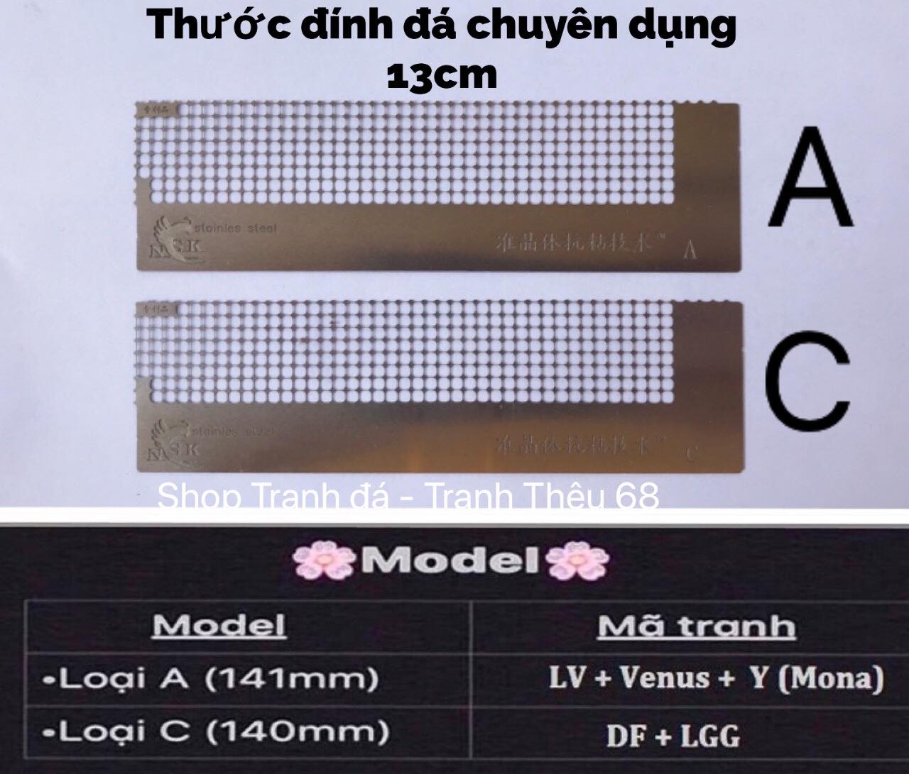 Bộ dụng cụ làm tranh đính đá siêu tiên dụng - Thước làm tranh đính đá chuyên dụng ( Loại A,C và AC)