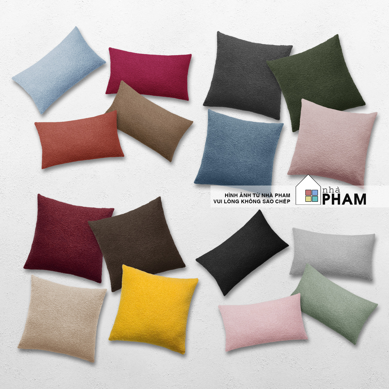 GỐI TỰA SOFA , VẢI BÔNG XÙ (45x45CM) (30X50CM)