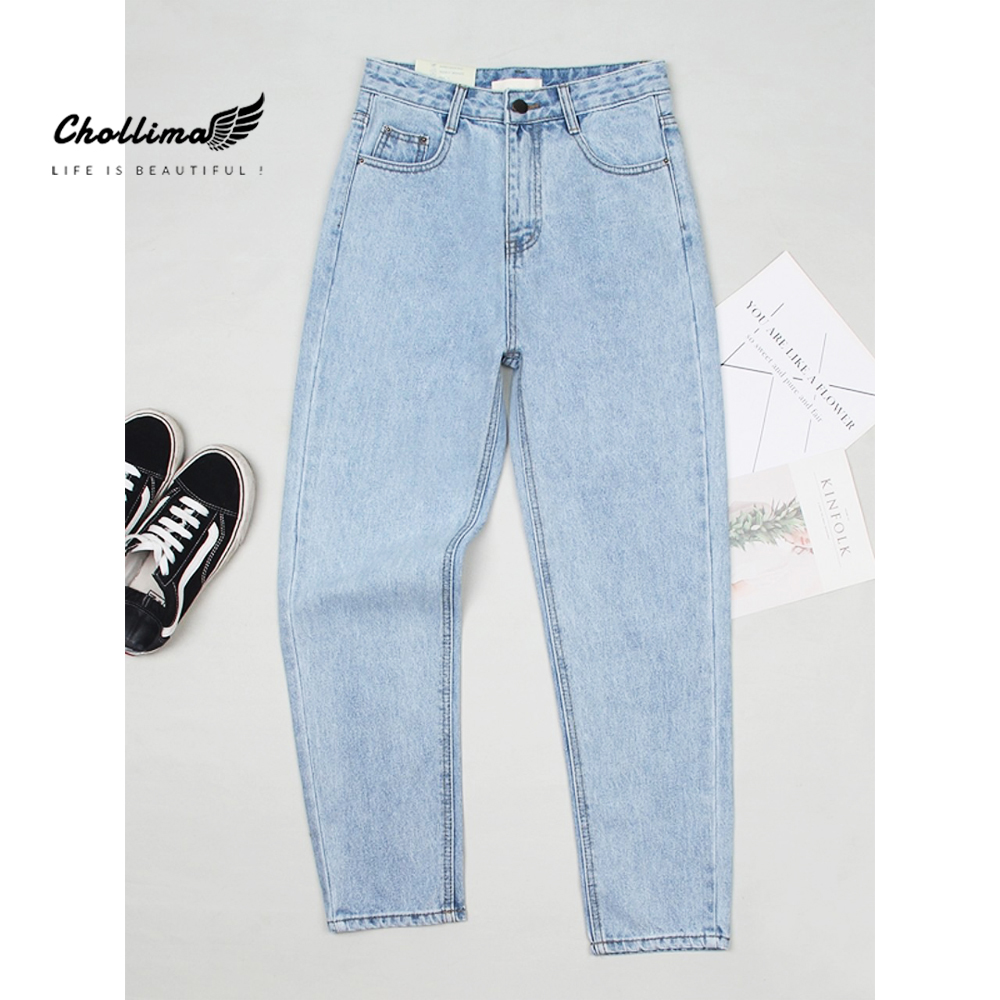 Quần baggy jean Chollima ống nhỏ trơn cuốn lai QD022 phong cách hàn quốc trẻ trung năng động