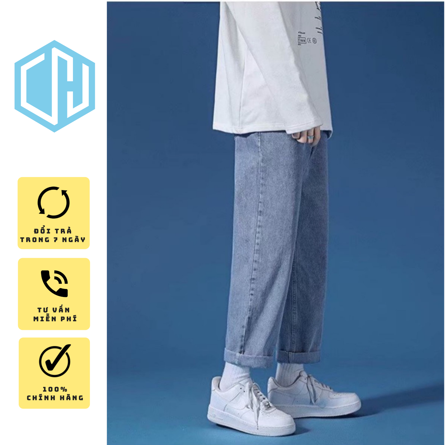 Quần Baggy, Quan Jean Xuong,Quần Bò Nam, Nữ ,Dáng Ống Suông, Rộng Nam- Hot Trend 2022 - Q9DHclothing-