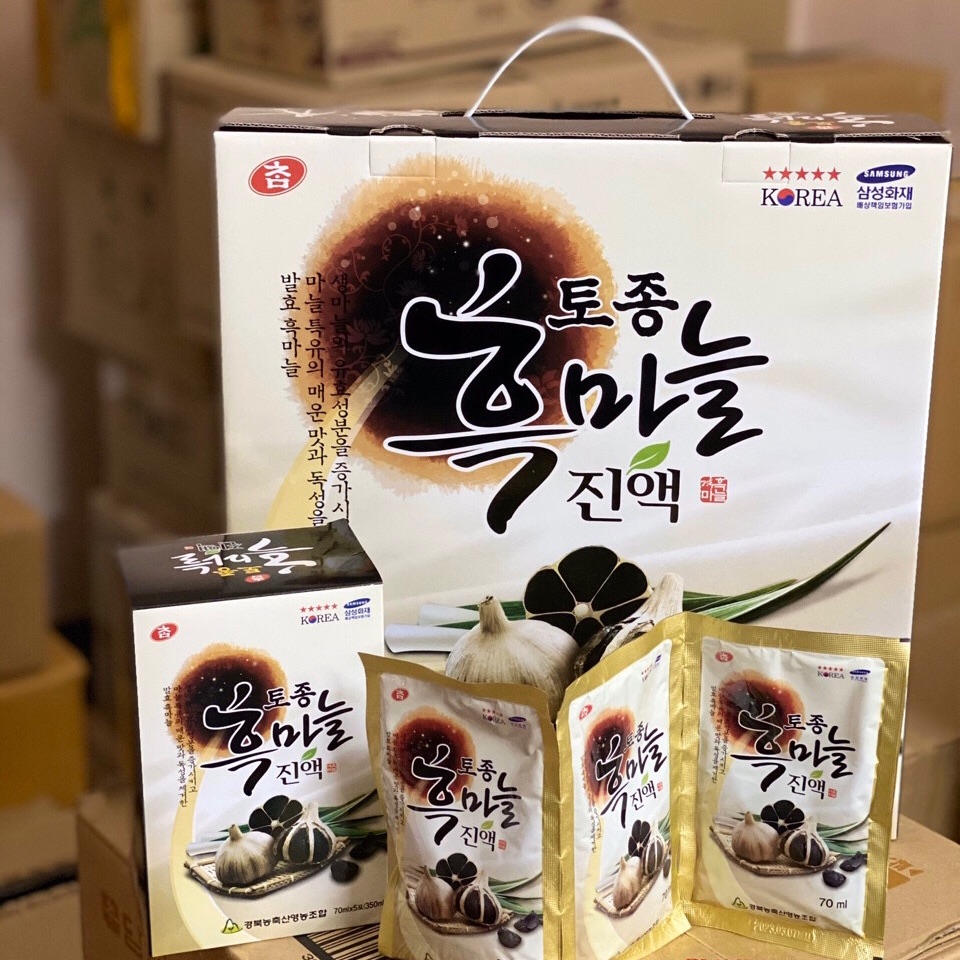 Nước ép tỏi đen Hàn Quốc Hộp 30 gói, sản phẩm giúp chống oxi hóa, lão hóa, tăng cường sức đề kháng cung cấp khoáng chất