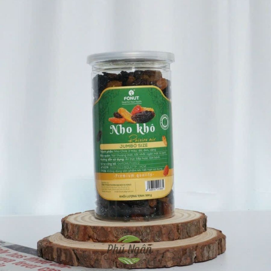 Nho khô chile thập cẩm 3 màu - hộp 250gr/500gr