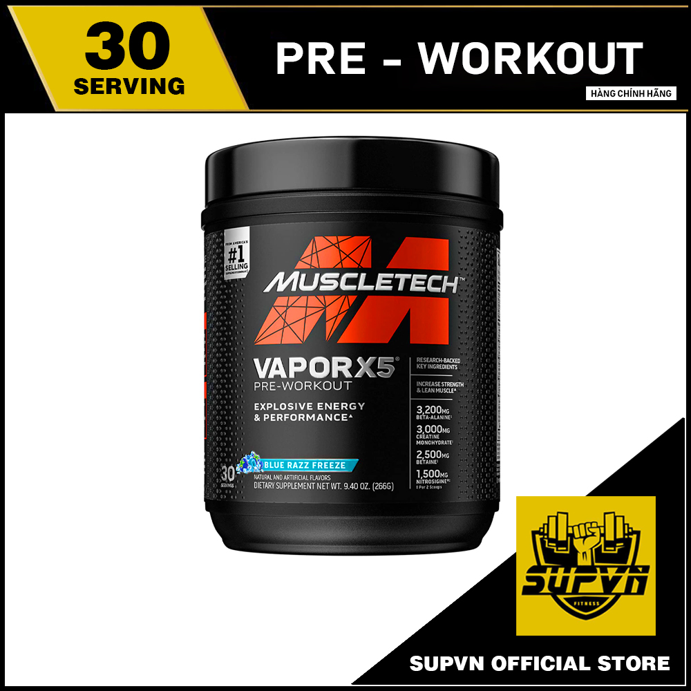 PreWorkout Vapor X5 Muscletech 30 serving - Thực phẩm tăng sức mạnh, sức bền 30 lần dùng