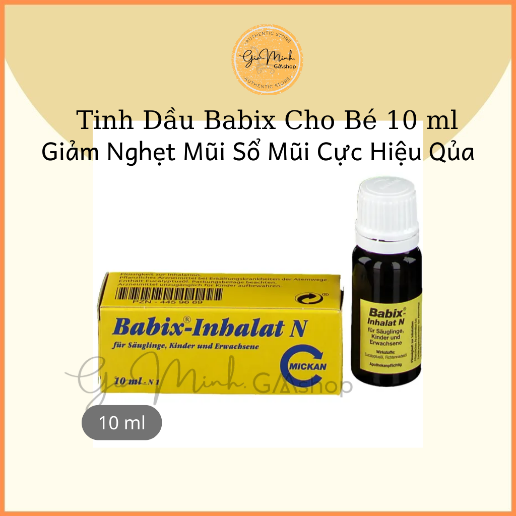 Tinh dầu chống cảm, ho, cảm cúm, mũi họng babix - inhalat n cho bé từ 4 tuần tuổi 10ml- nội địa đức