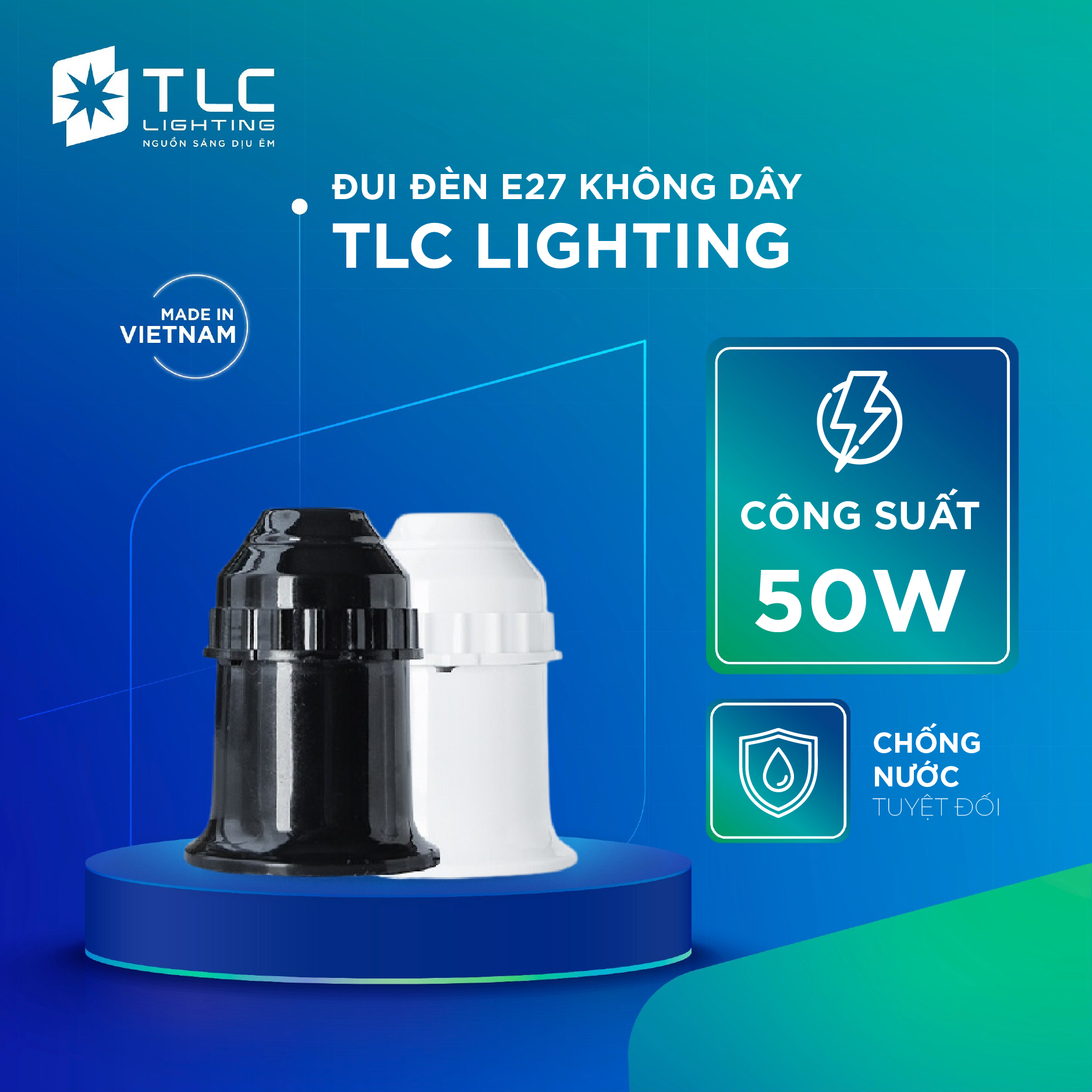 Đui đèn e27 không dây tlc lighting