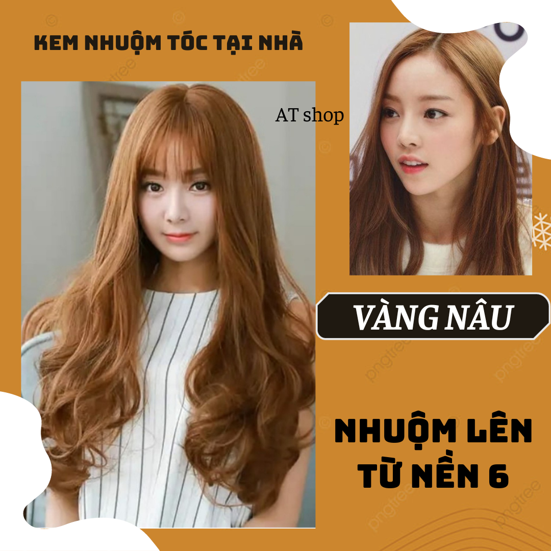 Kem nhuộm tóc màu vàng nâu,dể dàng sử dụng tại nhà