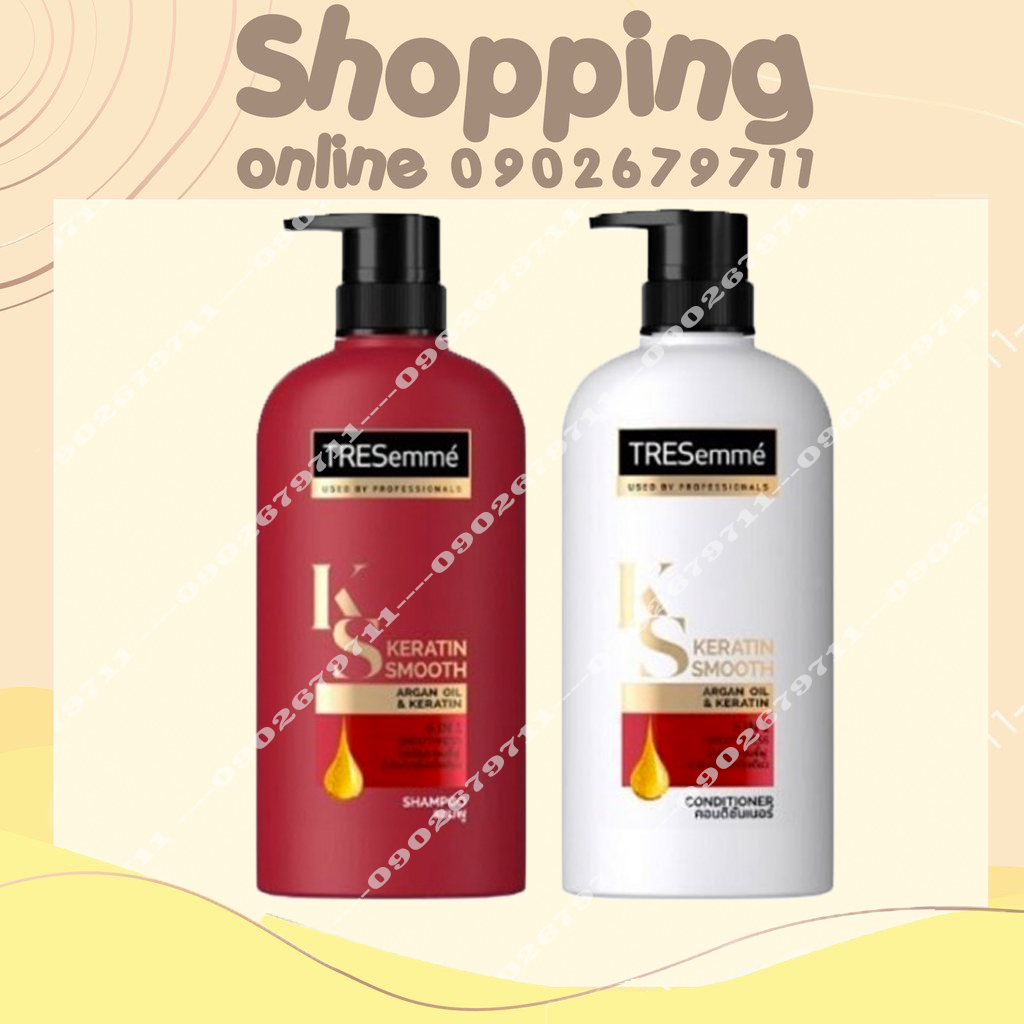 Combo 2 CHAI Dầu gội và dầu xả Tresemme (Màu Đỏ)