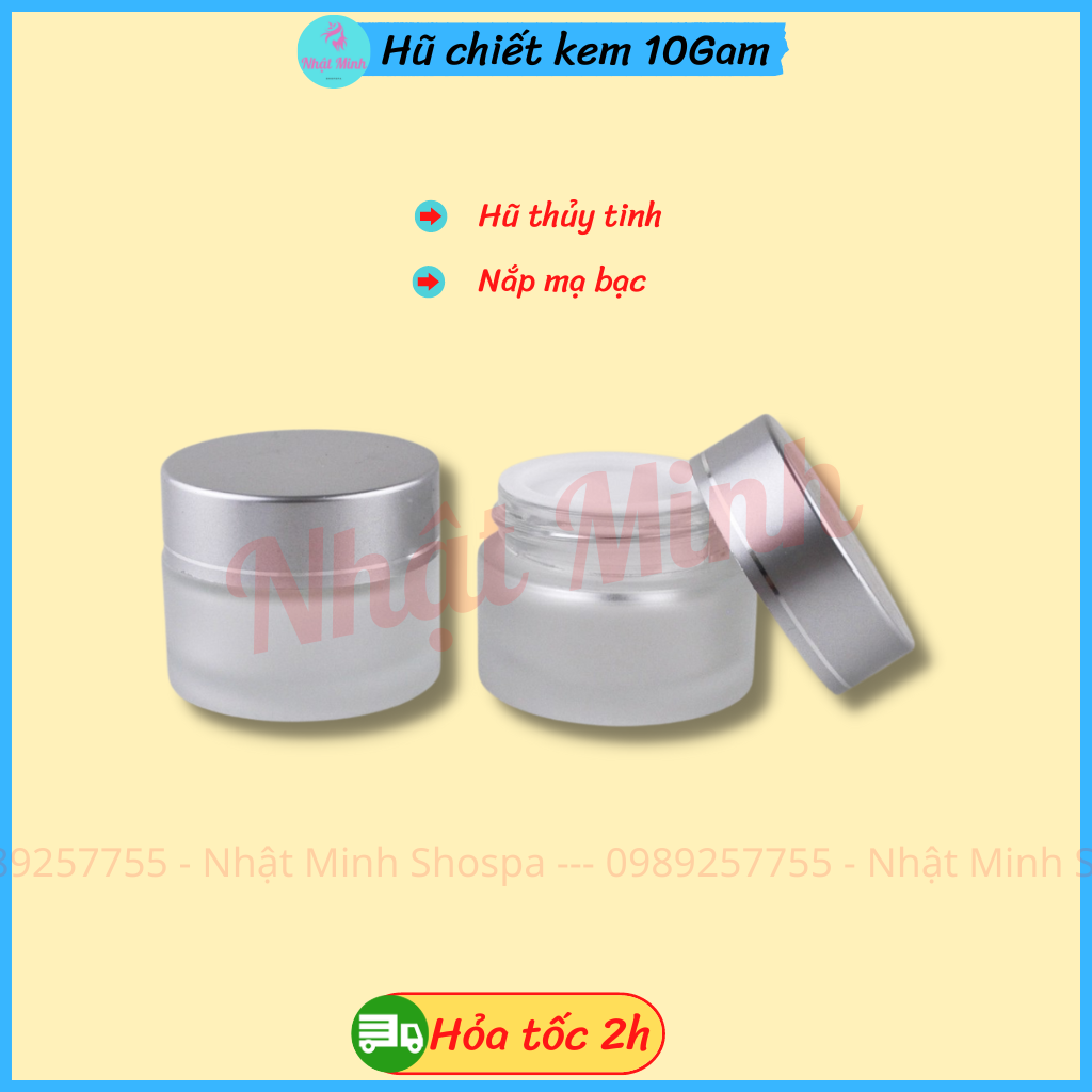 Hũ chiết kem, mỹ phẩm nắp bạc 10 gram