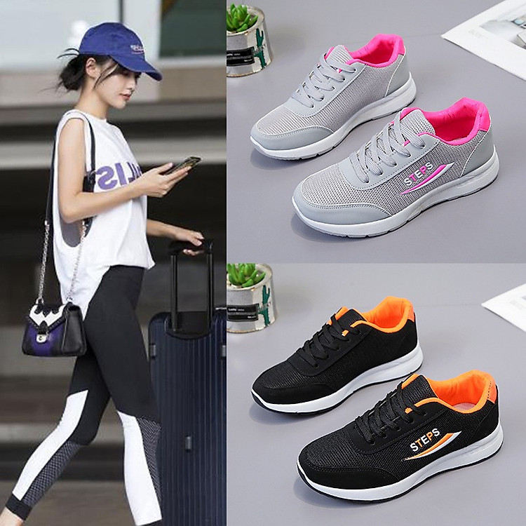 Giày nữ STEPS giày nữ sneaker hot 2022 phù hợp với mọi lứa tuổi đi học hay đi chơi hay chơi thể thao đều rất êm chân giày bata nữ đi leo núi tập gym giá rẻ - ABCD SHOP