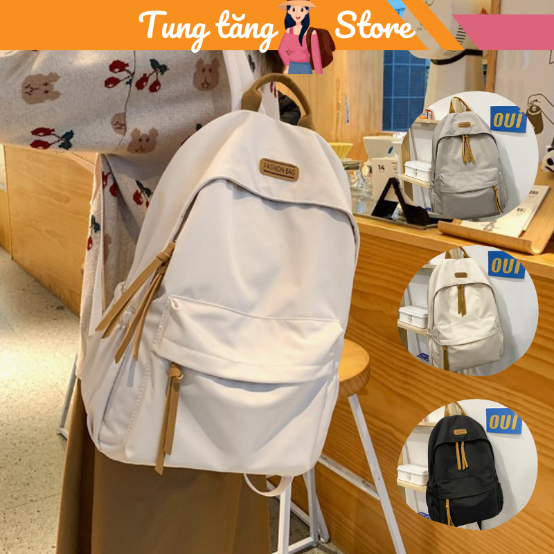 Balo đi học nam nữ balo thời trang nam nữ unisex màu trơn basic đơn giản xinh xắn dễ thương phong cách hàn quốc ulzzang TTS29