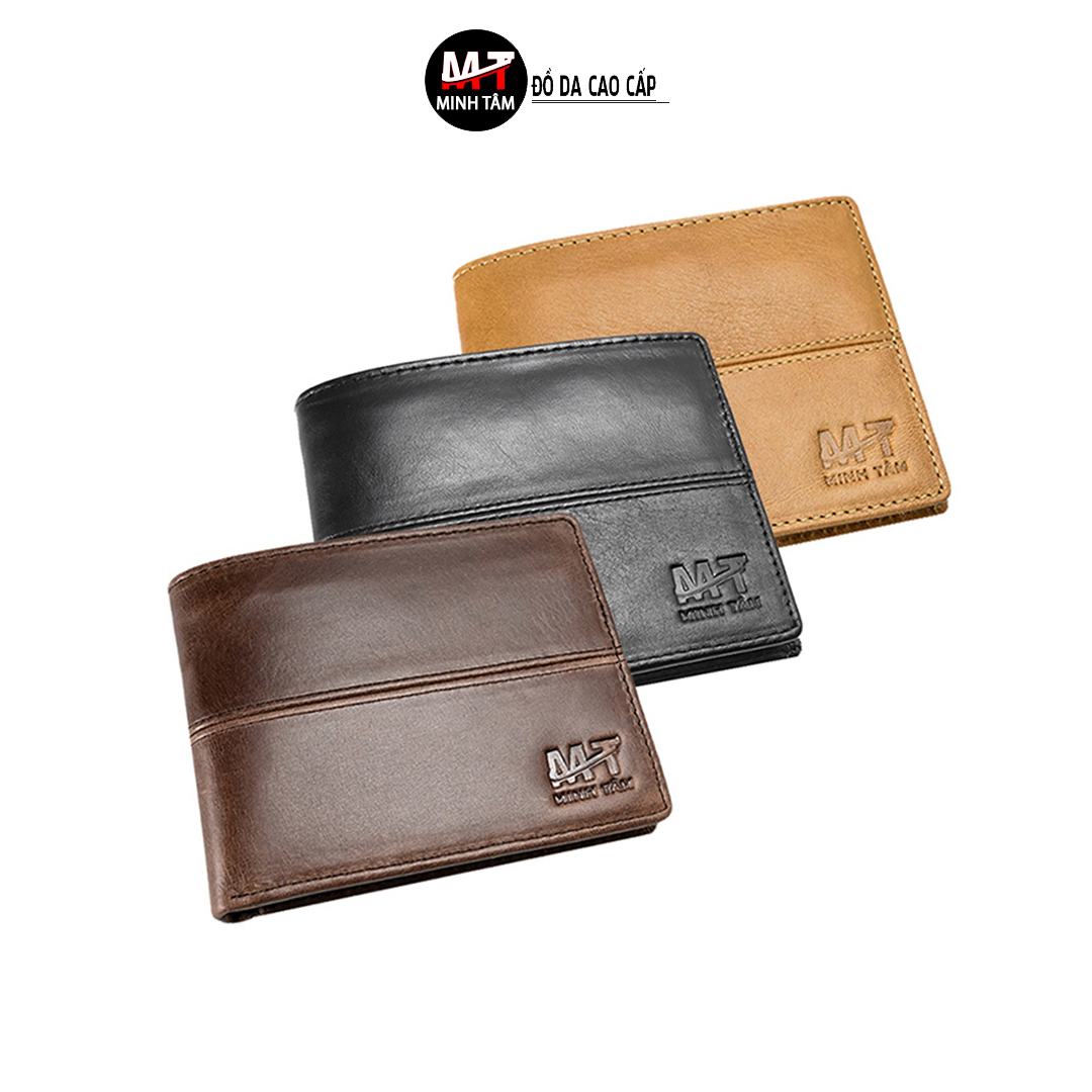 Ví Bóp Nam Minh Tâm Da Bò Pullup , Ngăn Rộng Rãi , Đựng Vừa Các Loại Giấy Tờ MT101-01 , 3 màu