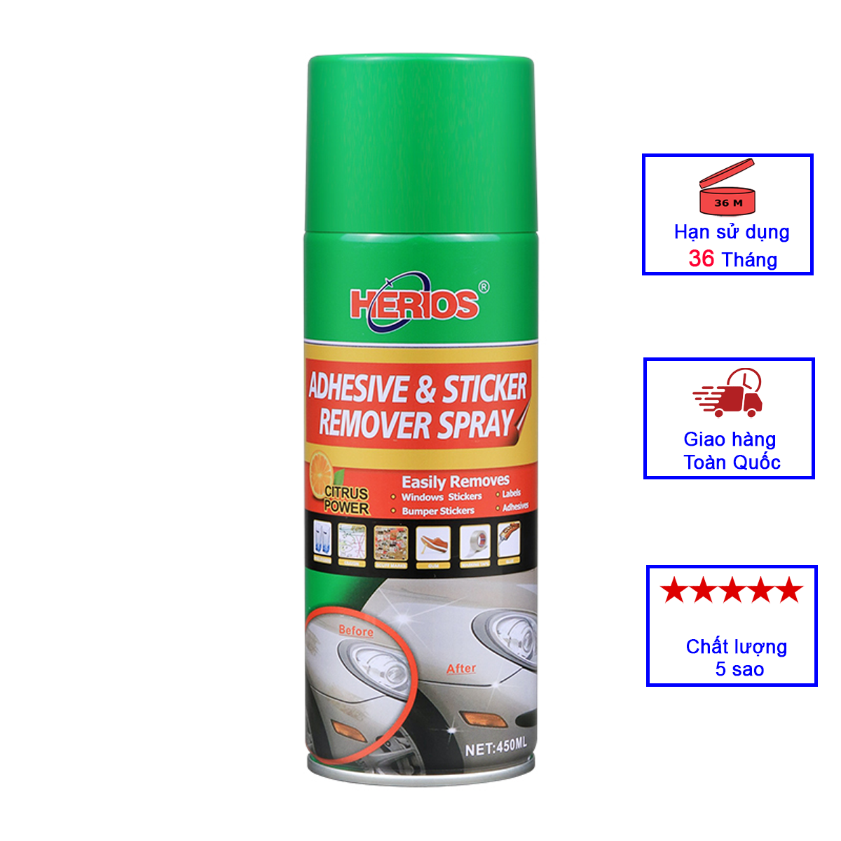 Chai tẩy keo dán cao cấp herios la-014 công nghệ đức 450ml