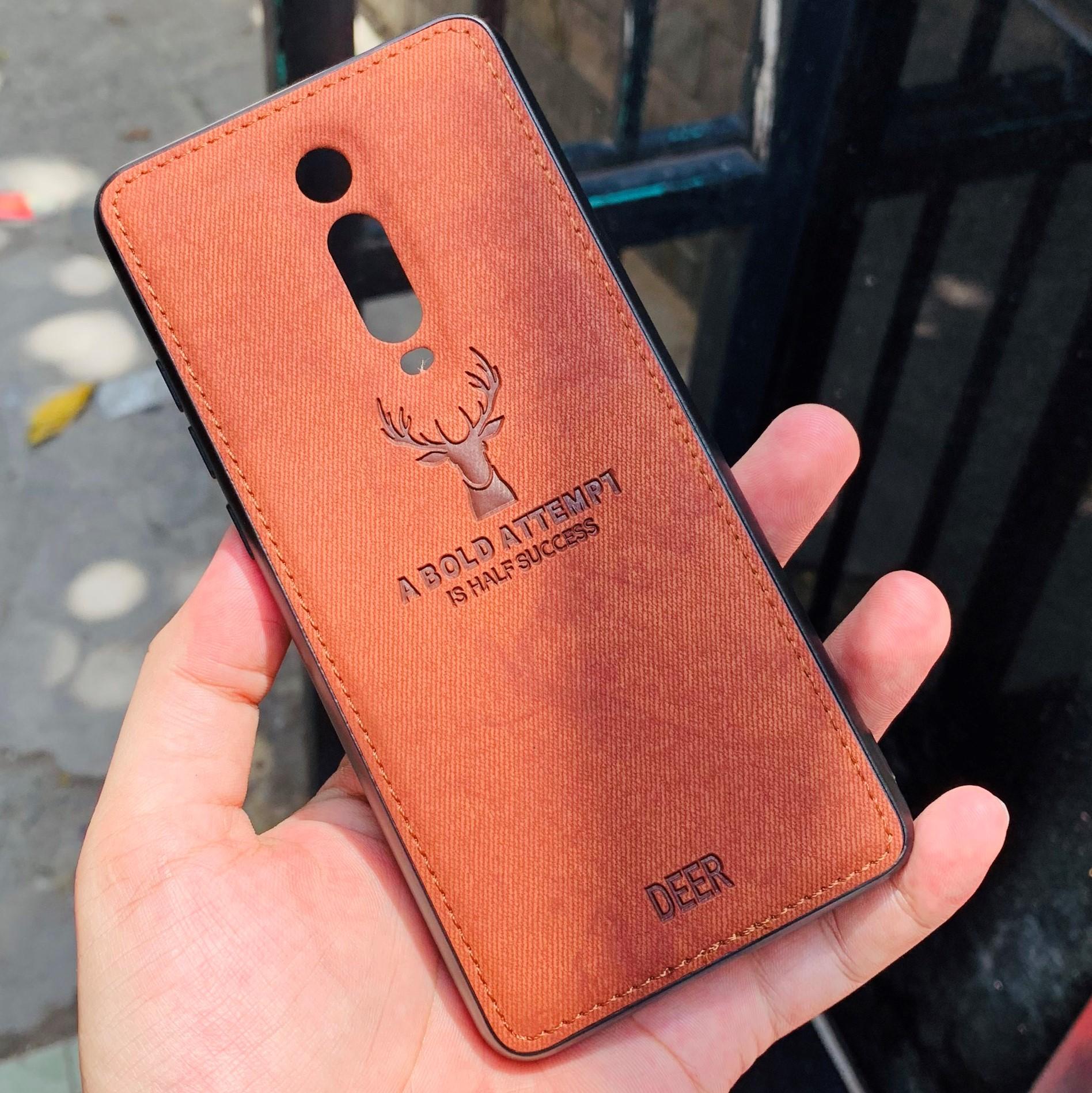 Ốp lưng xiaomi redmi k20 pro vân da khắc hình nai 3d