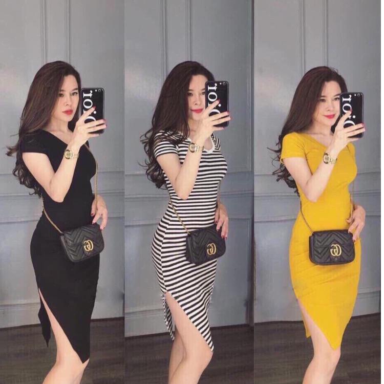 [HCM]Đầm Body Xẻ Tà Free Size Thời Trang PT Shop