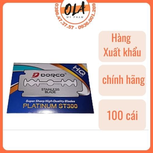 Dao lam dorco st300. 1 vỉ 100 lưỡi lam - mỹ phẩm ola
