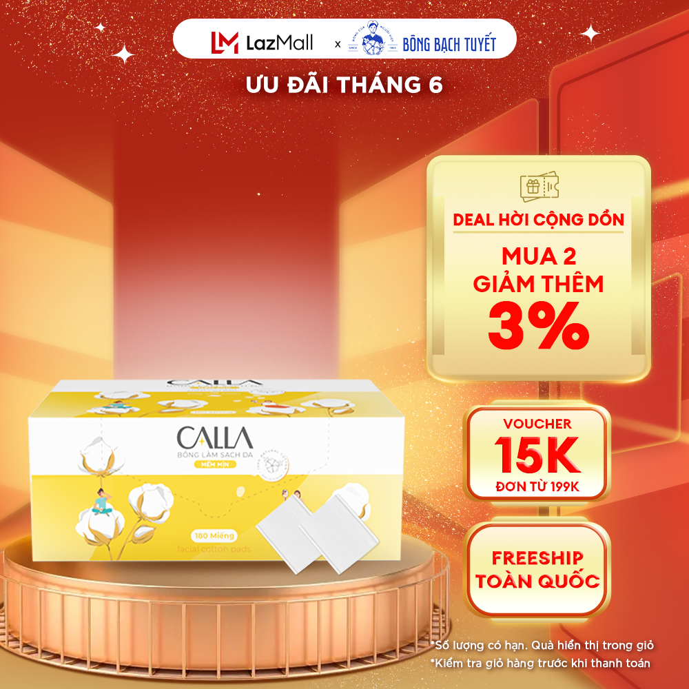 Bông tẩy trang làm sạch da Bông Bạch Tuyết Calla Mềm Mịn