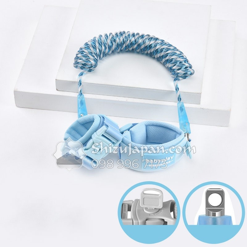 Dây đai chống lạc cho bé dây dắt trẻ em đi dạo lõi thép phản quang có khóa dài 2.5 - 3m hiệu babyplay