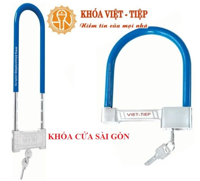 Khóa chữ u việt tiệp dùng để khóa cửa kính, khóa bánh xe