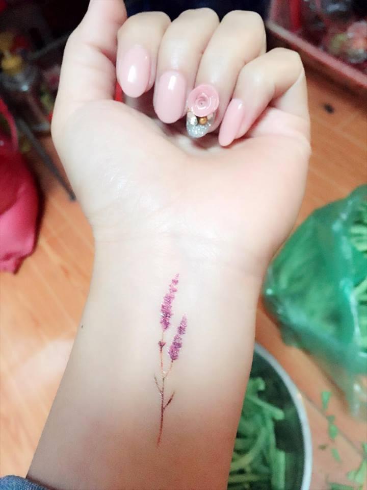 [HCM]HÌNH XĂM DÁN HOA LAVENDER KÍCH THƯỚC 6 x 10 CM