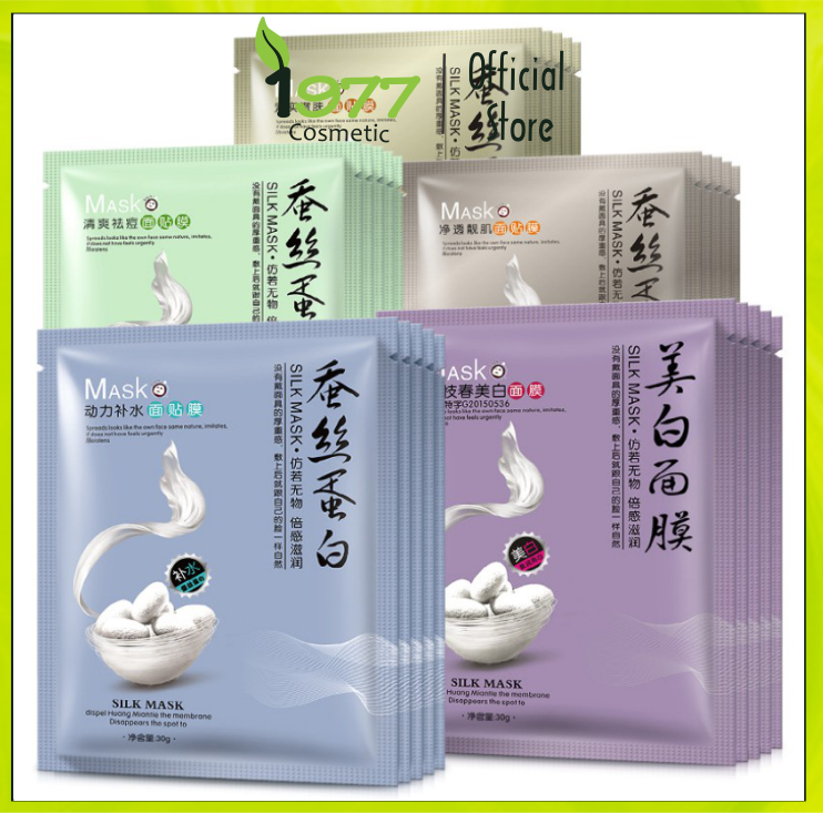 Combo 10 Mặt Nạ Giấy Dưỡng Da Mụn Cấp Ẩm Thải Độc Tơ Tằm One Spring Silk Mask - 1977 Cosmetic