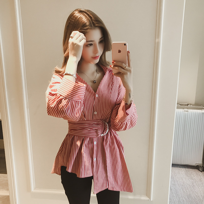 Áo sơ mi nữ dáng dài đẹp A17