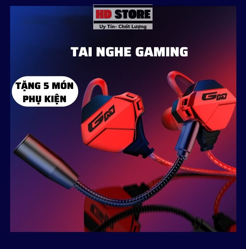 Tai nghe Gaming GMPro có Mic rời âm thanh chuẩn Stereo chuyên Game Mobile, PC, LapTop