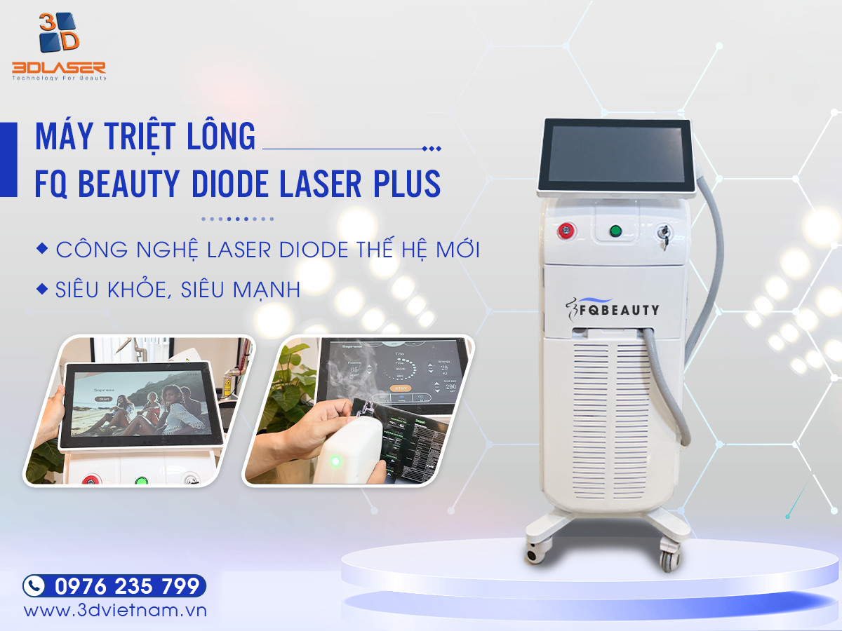 Máy triệt lông FQ Beauty Diode Laser Plus với 10 triệu xung triệt siêu khỏe, siêu nhanh