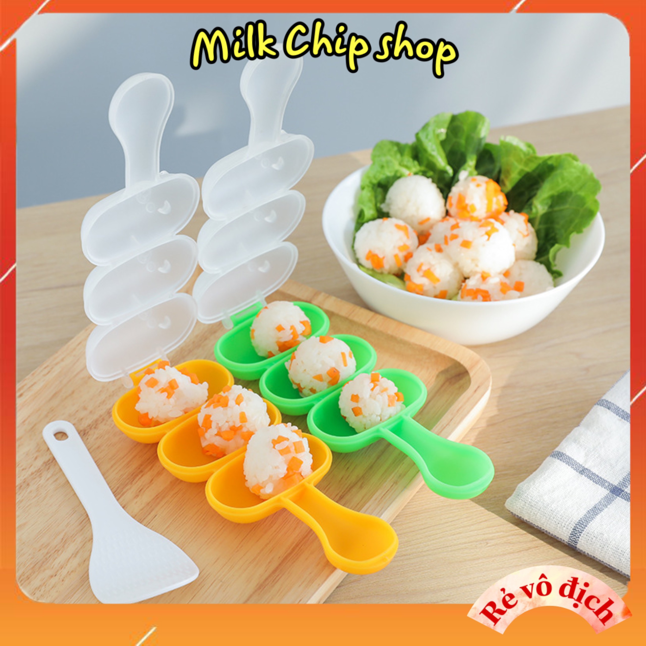 Khuôn cơm cho bé, khuôn lắc cơm tạo hình viên tròn ăn ngon miệng