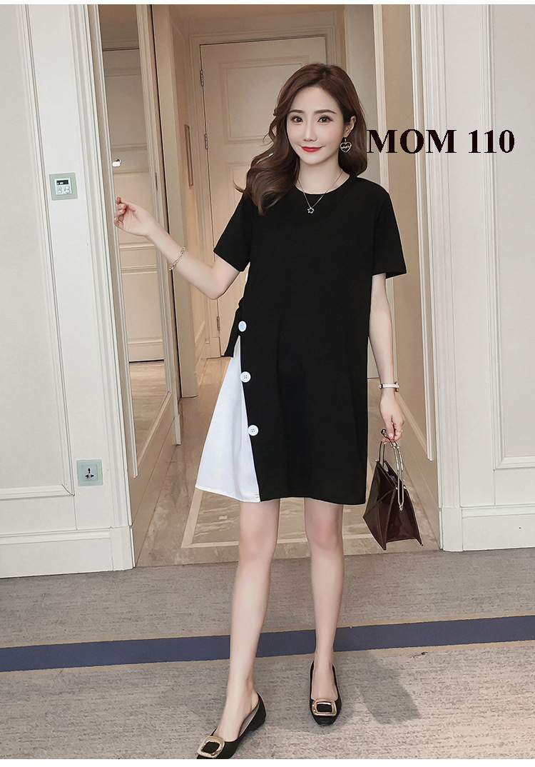 Thanh lý đầm bigsize phối chéo vạt MOM 110