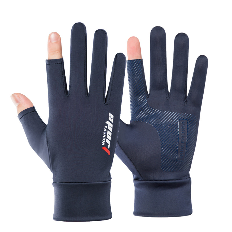 U0026 #039; Summer men fingerless mesh sun gloves outdoor five-finger mesh breathable quick gloves (driving, fishing, delivery, cycling) - 4