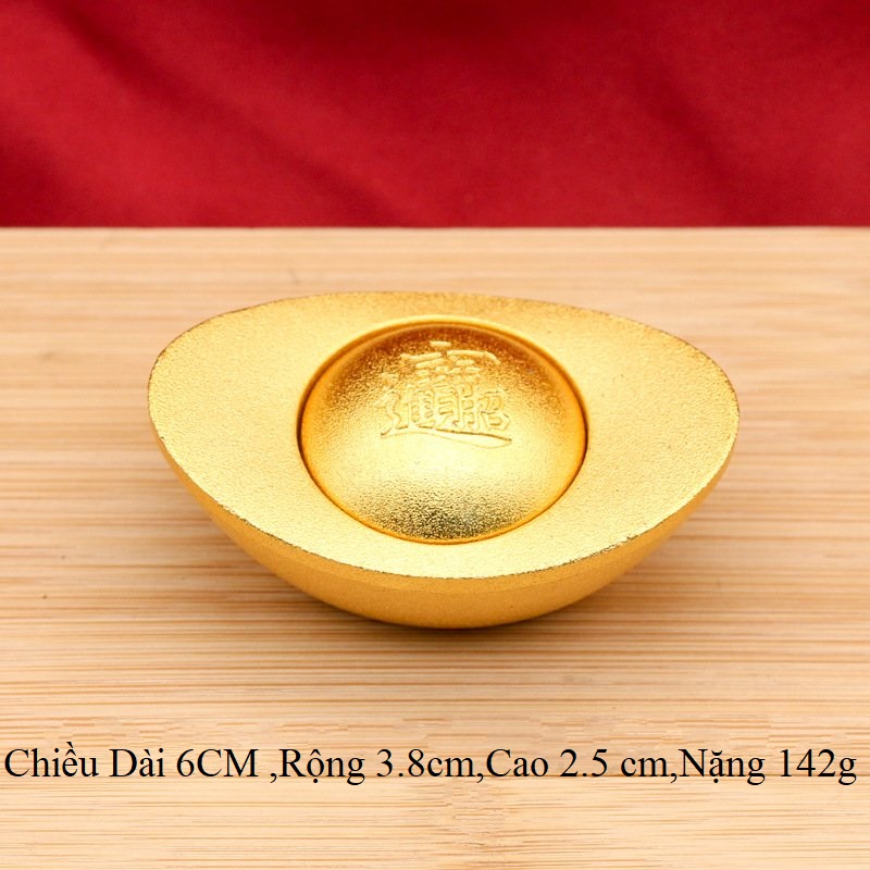 Thỏi Vàng Kim Nguyên Bảo Bằng Hợp Kim Xoay Được Trang Trí Phong Thủy