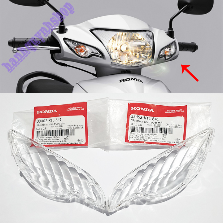 Nắp Đèn Xi Nhan Trước Wave 100, 110 Nhựa Trắng Trong Đời từ 2008 đến nay