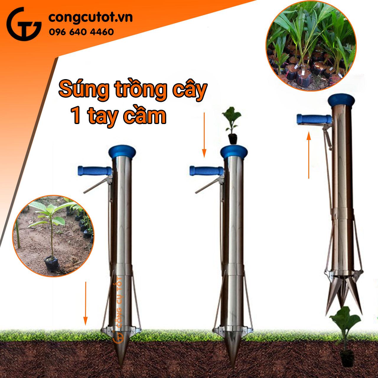 Máy trồng cây, gieo hạt tự động 1 tay cầm