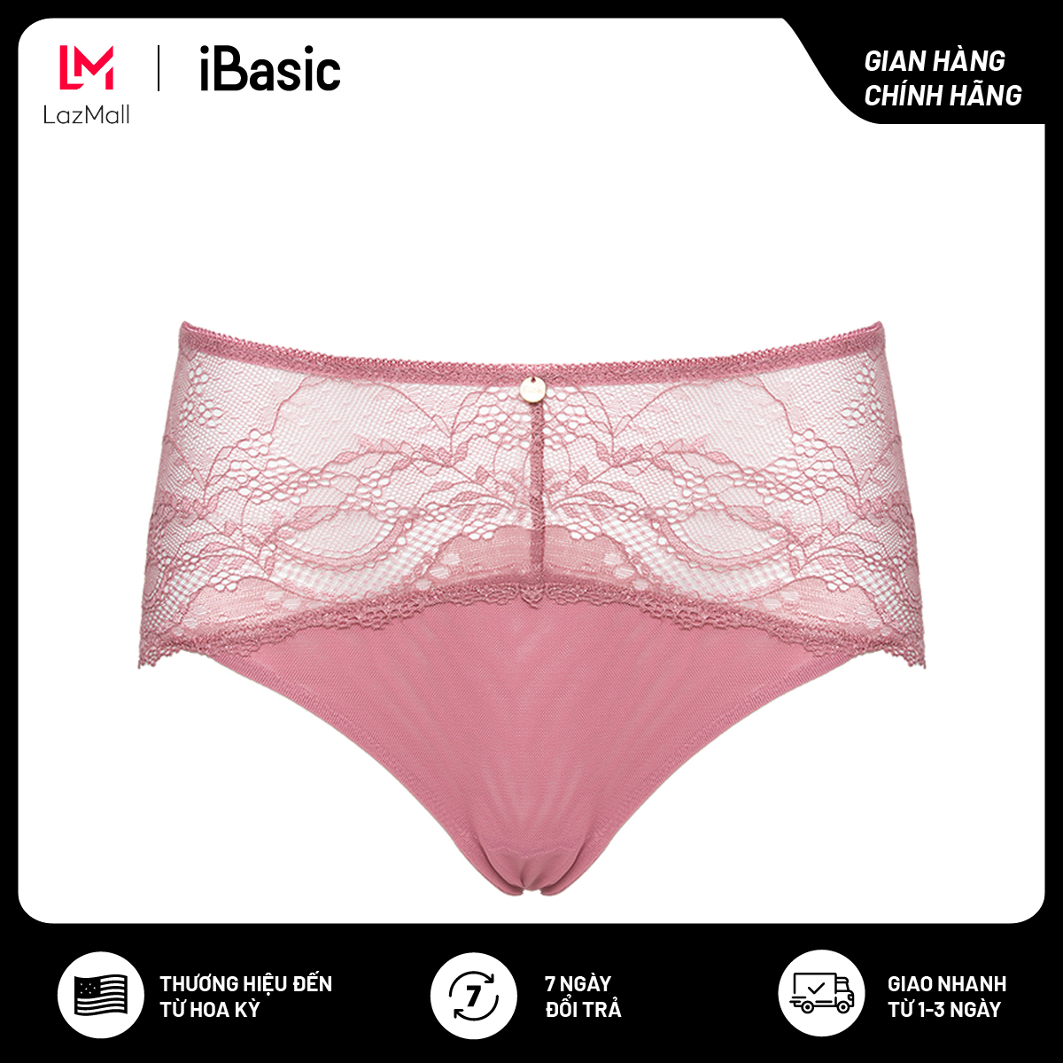 Quần lót nữ ren lưng cao ibasic panw125