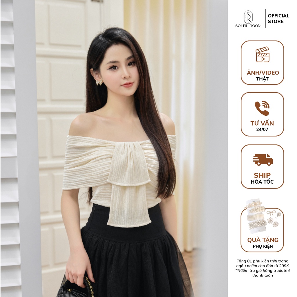 Áo Thun Nữ Tay Lỡ Trễ Vai Cách Điệu Ôm Body Tiểu Thư Tôn Dáng SURI TOP