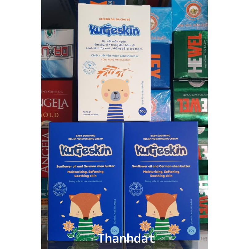 (trọn bộ) kutieskin kem bôi chàm sữa, dịu da cho bé