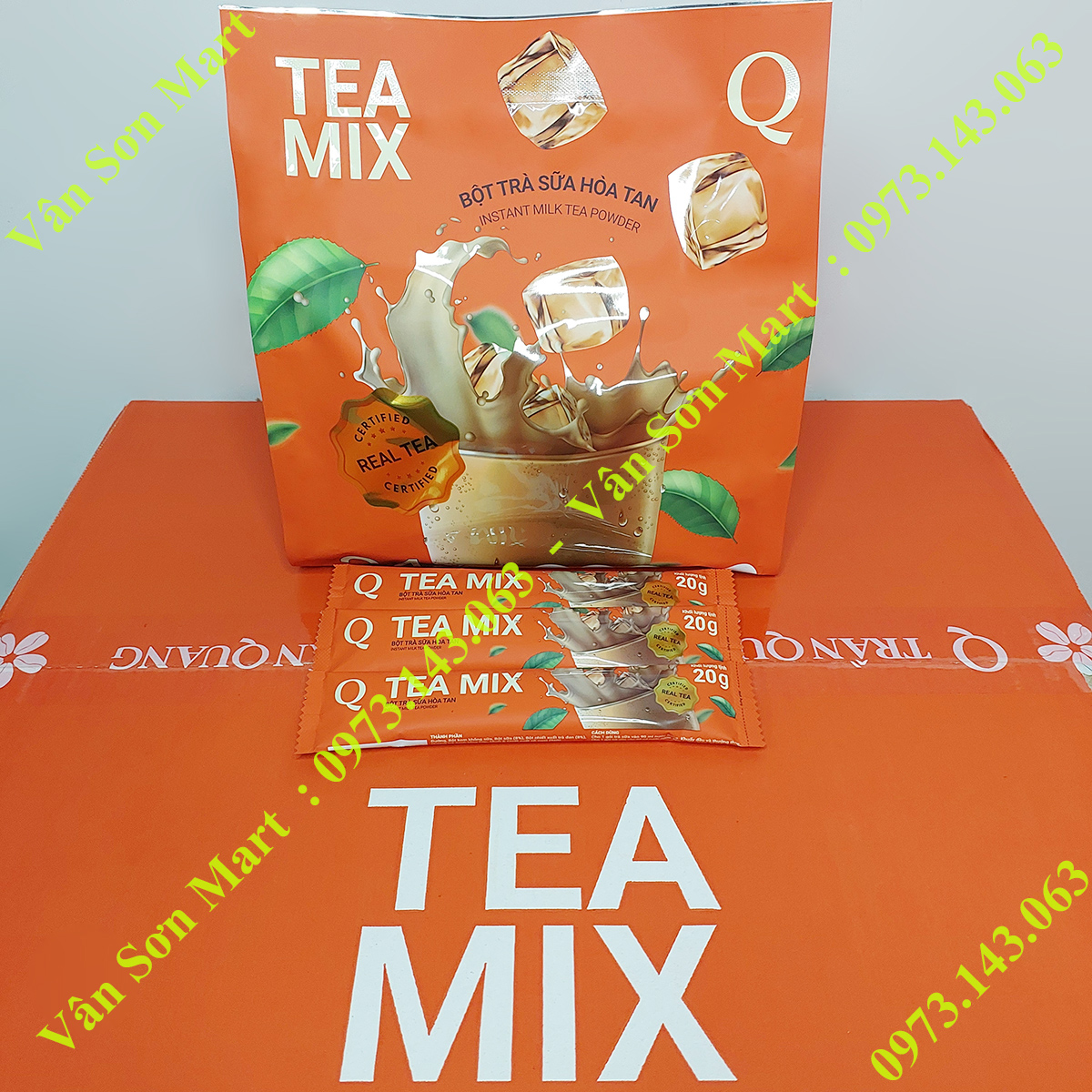 Trà sữa Tea mix Trần Quang bịch 480g (24 gói dài nhỏ x 20g)