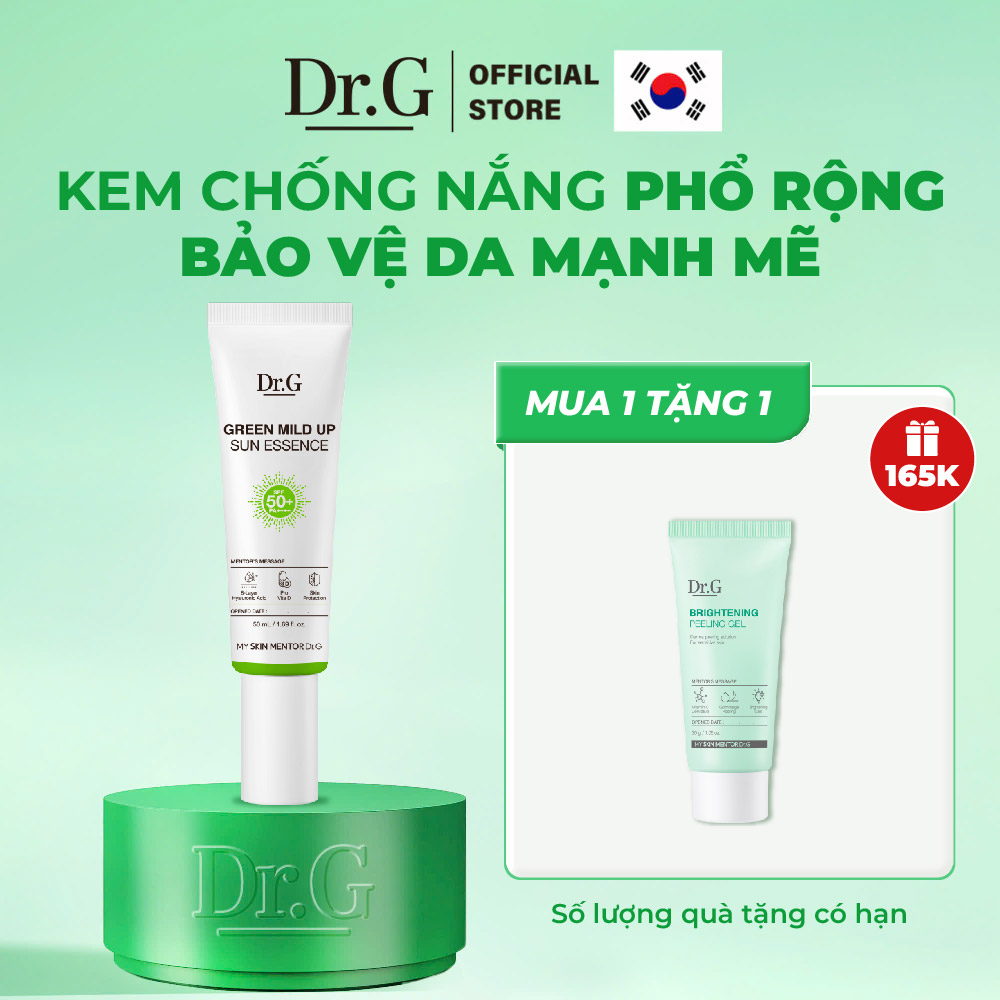Kem Chống Nắng Dr.G Green Mild Up Sun Essence SPF50+ PA++++ 50ml Dành Cho Da Khô, Da Treatment
