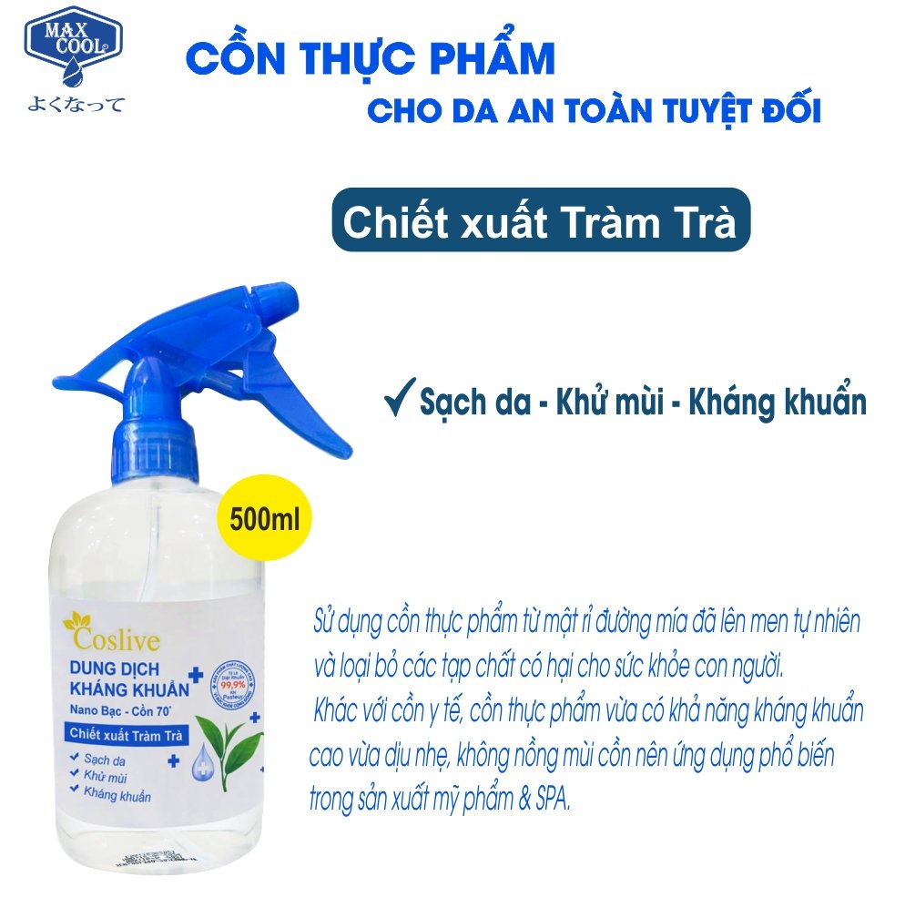XỊT KHÁNG KHUẨN TRÀM TRÀ 500ML COSLIVE
