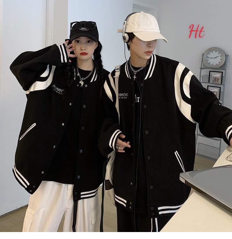 Áo khoác Bomber nỉ bóng chày ANAI ❣️ chất liệu: nỉ ngoại Túi cơi kẻ trắng cực đẹp cúc bấm hàng shop,ht. 