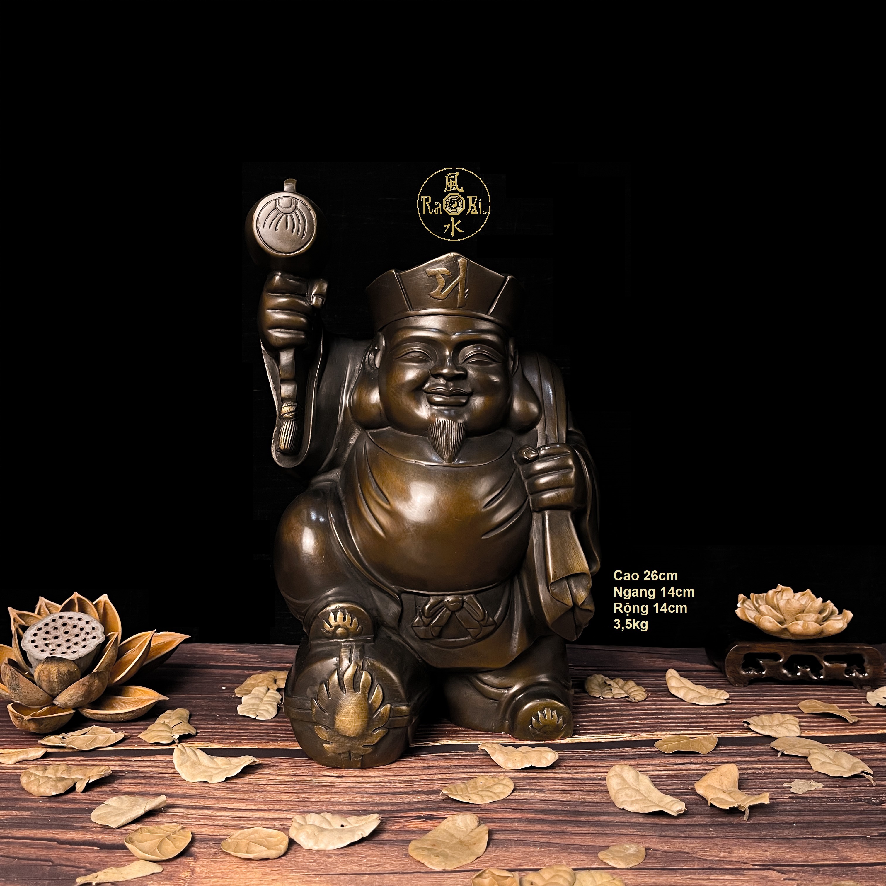 Thần tài nhật bản - mahakala đại hắc thiên - tượng đồng thờ cúng cao cấp - đồ đồng mỹ nghệ
